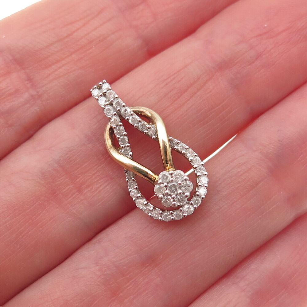 925 Sterling Silver Gold Plated Real Diamond Infinity Mini Charm Pendant